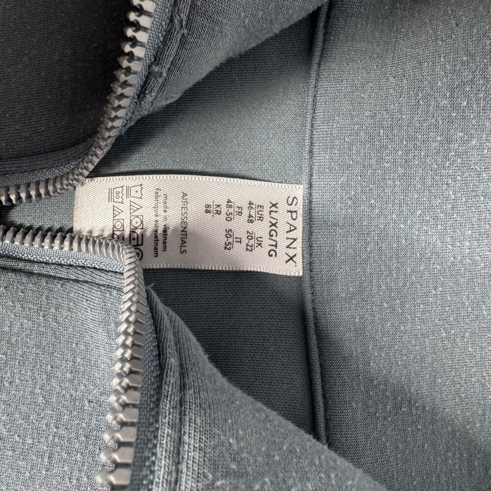 Spanx AirEssentials Half Zip Pullover XL Gray Blue Soft Lightweight Lounge Top - Picture 3 of 4